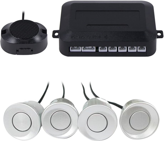 Parkavimo sistema BUZ001W su garsiniu ispejimu (buzzer), baltos sp      