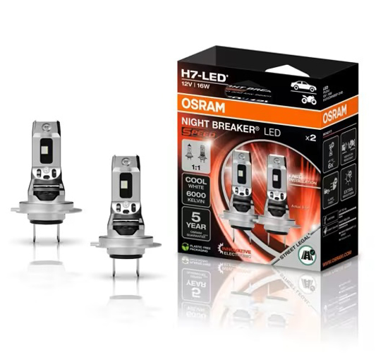 Osram LED pagrindines sviesos H7, 6000K, LEDriving HL, +450%, 6421   